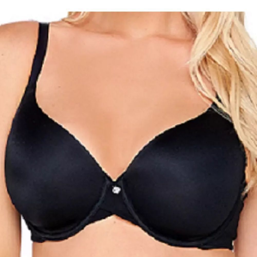 Barely Breezies Modestly lined black smooth tshirt bra size 38B